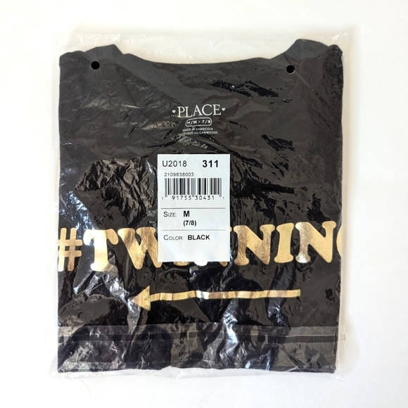 3/$20 Girls Mommy & Me Black T-Shirt Foil "Twinning" Matching Set - Picture 6 of 6